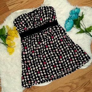 Sexy Strapless Tube Black & Pink Plus Size Top 3XL